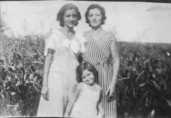 My grandmother with her two daughters, my Aunt Elaine and my mother 1933