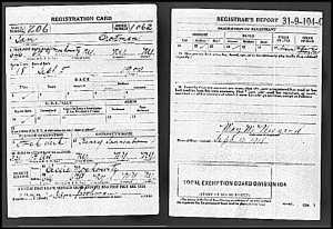 Sam's draft registration WWI