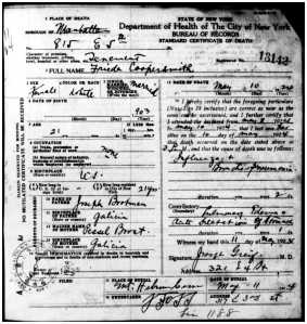 Frieda Brotman Coopersmith death certificate
