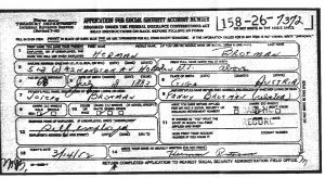 Social Security application 1952