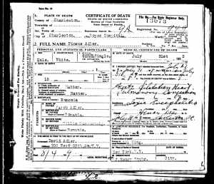 Pincus Adler Death Certificate 1919