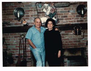 National Packing sign on fireplace behind Maurice and Lynn