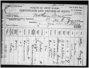 Nathan Mintz birth certificate