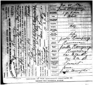 David Rosenzweig death certificate