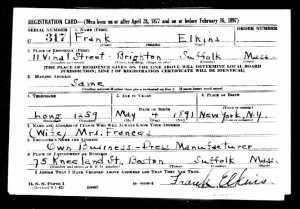 Frank Elkins World War II draft registration