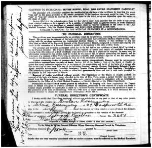 Gustave Rosenzweig death certificate 1944