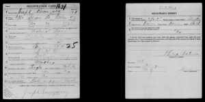 Joseph Rosenzweig draft registration World War I