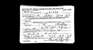 Sam Kurtz World War II draft registration