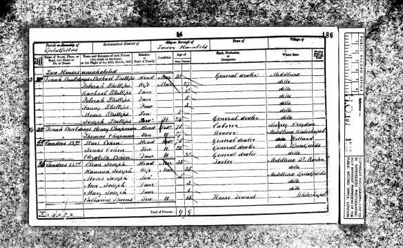 Hart, Elizabeth and Jonas Cohen 1851 England Census 