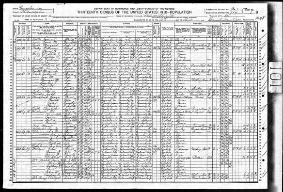 Isaac Cohen with Emanuel and family 1910 census