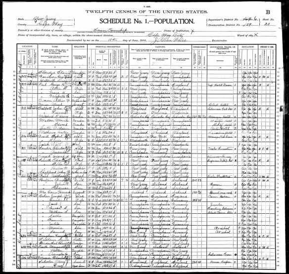 Joseph Cohen and family 1900 census