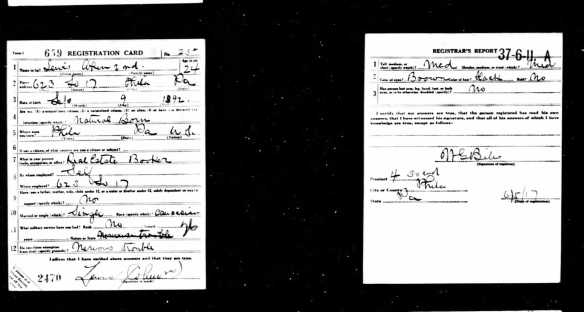 Lewis Cohen World War I draft registration