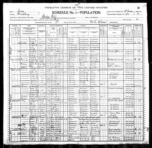 JM Cohen and family 1900 US census