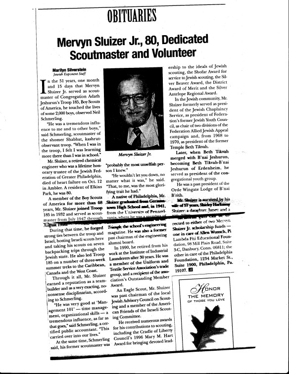 Mervyn Sluizer, Jr. obituary