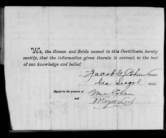 1894 14 Apr Cohen-Segel marriage cert#4384  pg2  007586923_00397