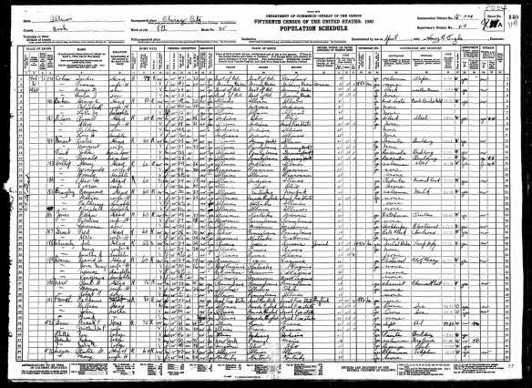 Isadore Baer Cohen and family 1930 census