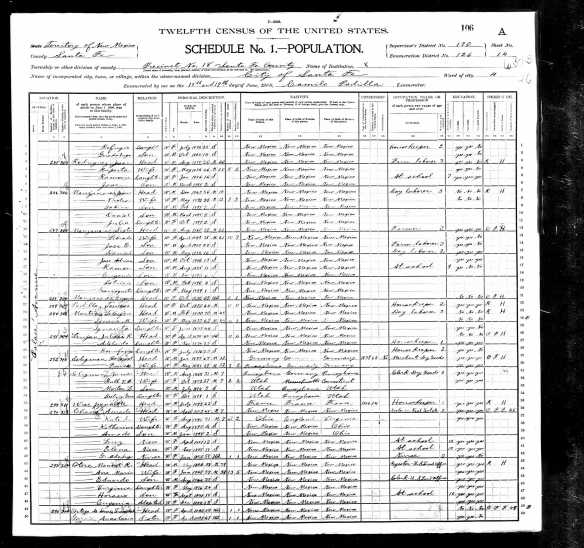 Bernard Seligman and James Seligman and families 1900 US census