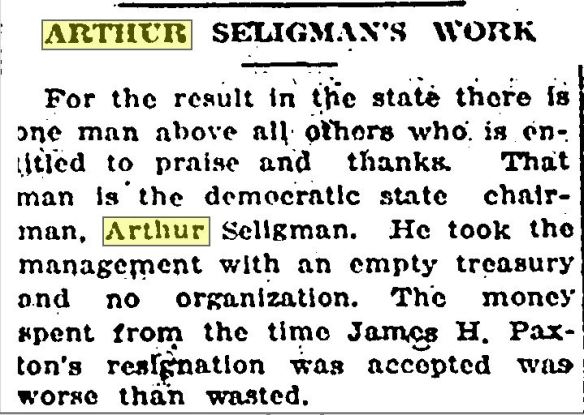 democratic state chair praised 1916