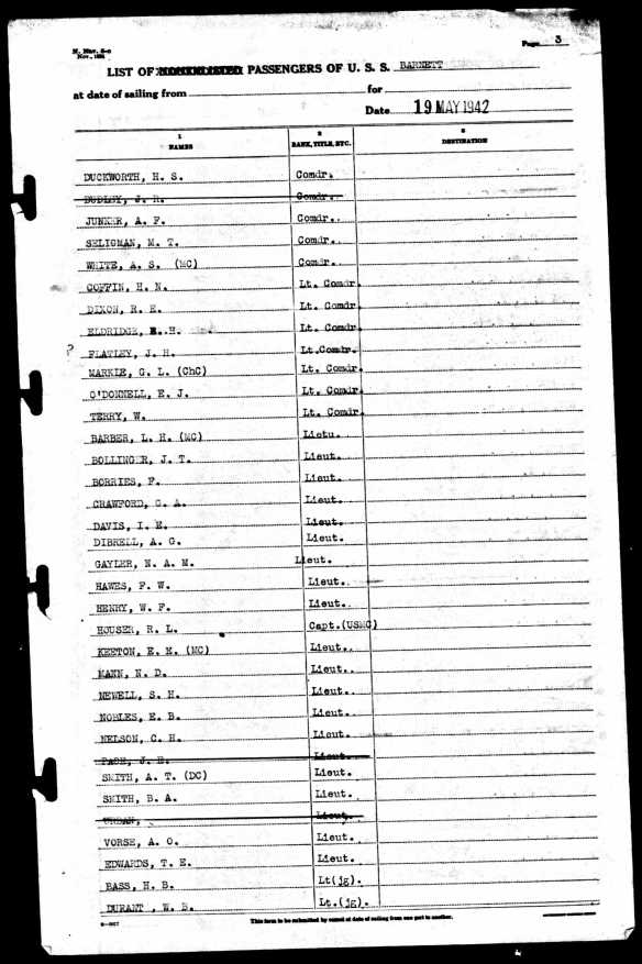 Morton Seligman on the USS Barnett National Archives at College Park; College Park, Maryland, United States; Muster Rolls of U.S. Navy Ships, Stations, and Other Naval Activities, 01/01/1939 - 01/01/1949; Record Group: 24, Records of the Bureau of Naval Personnel, 1798 - 2007; Series ARC ID: 594996; Series MLR Number: A1 135