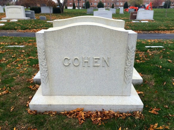 Headstone for Emanuel, Eva and John Cohen