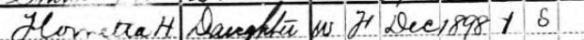 Florette Hinlein 1900 census