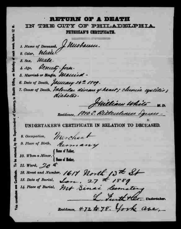 John Nusbaum death certificate
