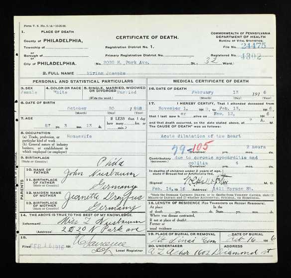 Ancestry.com. Pennsylvania, Death Certificates, 1906-1963 [database on-line]. Provo, UT, USA: Ancestry.com Operations, Inc., 2014.