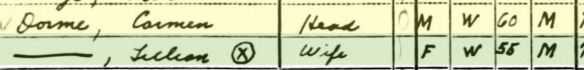 Carmen and Lillian Dorme 1940 US census