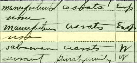 1910 occupations Jacob Hano