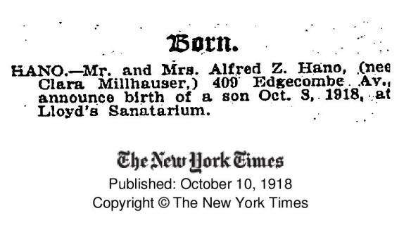 Alfred Hano birth announcement-page-001