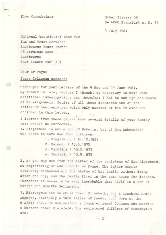 Elsa Oppenheimer 1984 letter-page-001