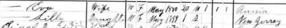 Ben Brotman's family 1900 census Year: 1900; Census Place: Pittsgrove, Salem, New Jersey; Roll: 993; Page: 18B; Enumeration District: 0179; FHL microfilm: 1240993