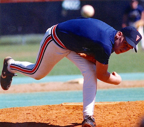 Greg pitching for the U. of Virginia