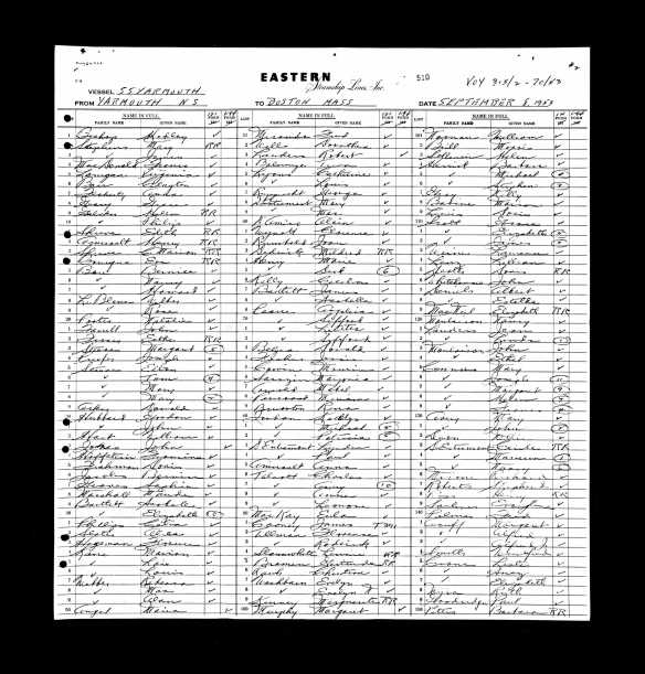 Ancestry.com. Massachusetts, Passenger and Crew Lists, 1949-1957 [database on-line]. Provo, UT, USA: Ancestry.com Operations, Inc., 2014.