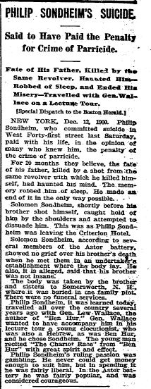 Sondheim suicide from Herald