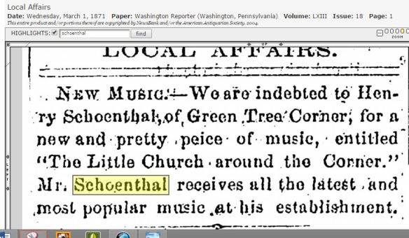 Henry Schoenthal music
