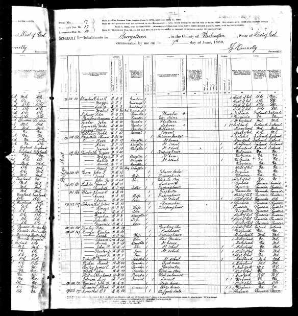Julius Schoenthal 1880 US census Year: 1880; Census Place: Georgetown, Washington, District of Columbia, District of Columbia; Roll: 121; Family History Film: 1254121; Page: 9A; Enumeration District: 012; Image: 0498