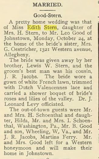 Edith Stern wedding snip