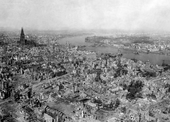 Cologne, after bombing of World War II By U.S. Department of Defense. Department of the Army. Office of the Chief Signal Officer. [2] [Public domain], via Wikimedia Commons HTML Attribution not legally required
