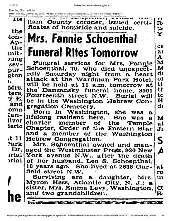 Washington Evening Star, October 21, 1946, p, 8