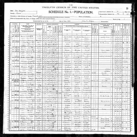 Jacob Miller and family and his brothers on 1900 census Year: 1900; Census Place: Precinct 1, Pima, Arizona Territory; Roll: 47; Page: 18B; Enumeration District: 0049; FHL microfilm: 1240047