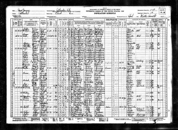 Jacob Miller, Arthur Ferrin, and families 1930 US census Year: 1930; Census Place: Atlantic City, Atlantic, New Jersey; Roll: 1308; Page: 16B; Enumeration District: 0017; Image: 744.0; FHL microfilm: 2341043