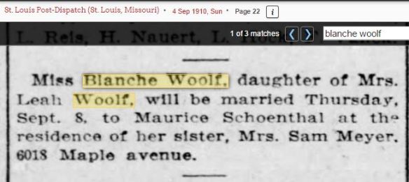 Maurice Schoenthal marriage notice