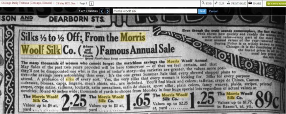 Morris Woolf silk ad