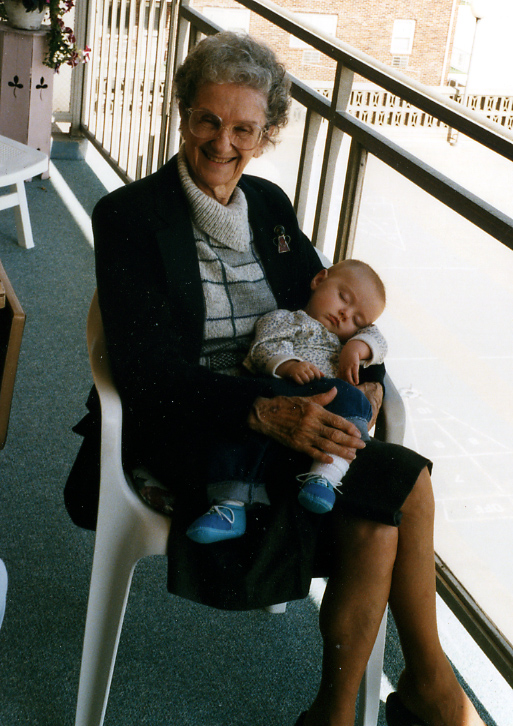 Blanche Stein Lippincott with her great-granddaughter 1996