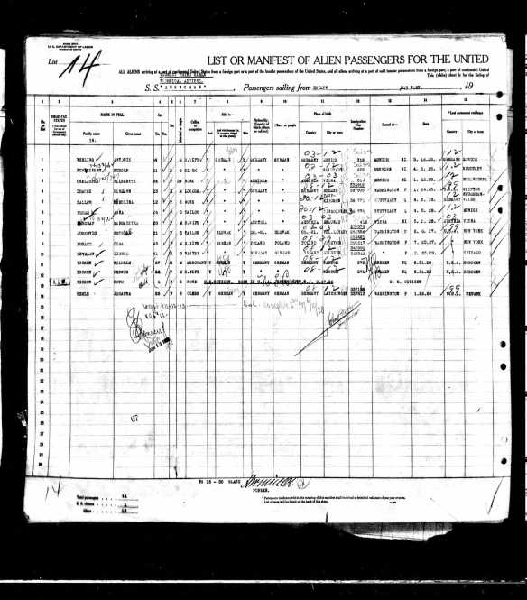 Lionel Heymann 1928 passenger manifest Year: 1928; Arrival: New York, New York; Microfilm Serial: T715, 1897-1957; Microfilm Roll: Roll 4280; Line: 1; Page Number: 200