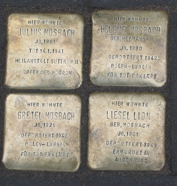 Stolperstein for Julius Mosbach and family