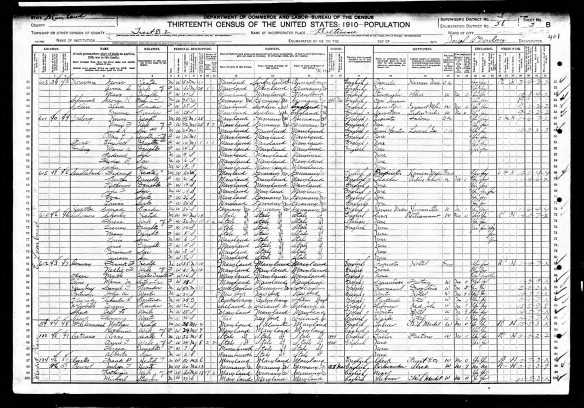 Samuel Hamberg 1910 census Year: 1910; Census Place: Baltimore Ward 4, Baltimore (Independent City), Maryland; Roll: T624_553; Page: 3B; Enumeration District: 0036; FHL microfilm: 1374566