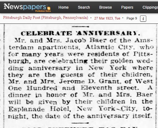 Jacob and Amalia Baer anniversary party