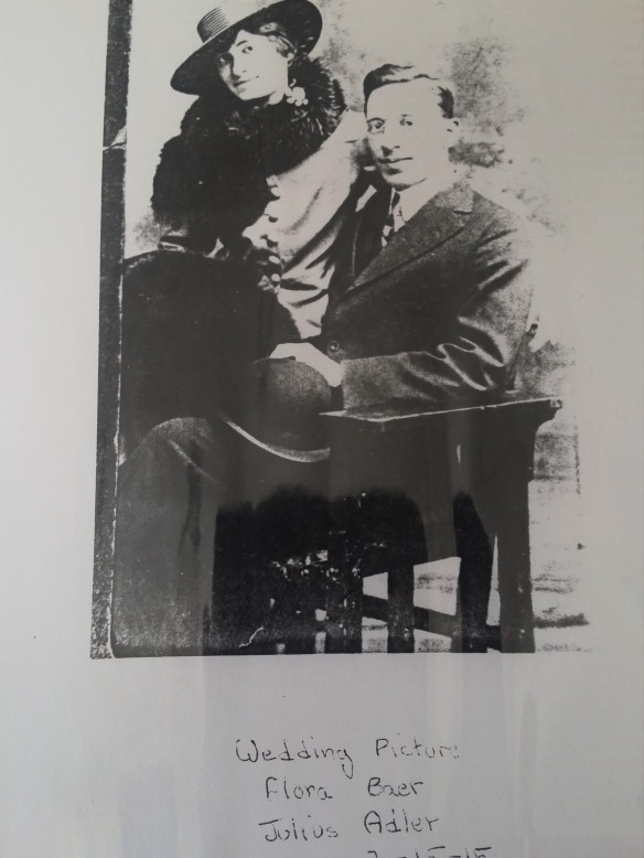 Wedding photograph of Flora Baer and Julius Adler, March 15, 1915 Courtesy of the Adler family